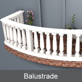 Balustrade Geländer aus frostfestem Beton Balustrade