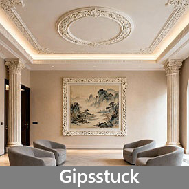 Gipssäulen Stuckleisten aus echtem Stuckgips Eckleisten Deckenrosetten Stuckgips Eckleisten Deckenrosetten